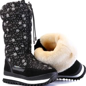 DADAWEN Women's Winter Waterproof Fur Lined Frosty Snow Boots size 8.5